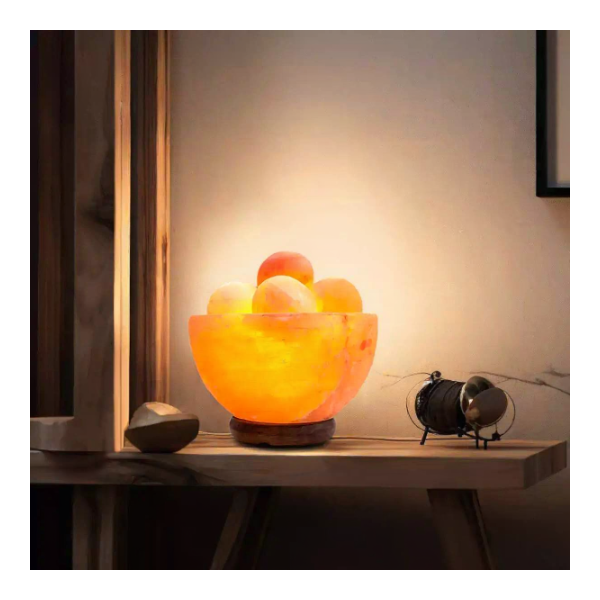 Attractive Fire Bowl Himalayan Pink Salt Lamp with Salt Balls Attractive Fire Bowl Himalayan Pink Salt Lamp with Salt Balls
