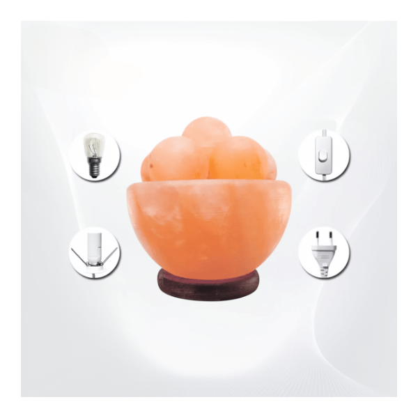 Attractive Fire Bowl Himalayan Pink Salt Lamp with Salt Balls Attractive Fire Bowl Himalayan Pink Salt Lamp with Salt Balls
